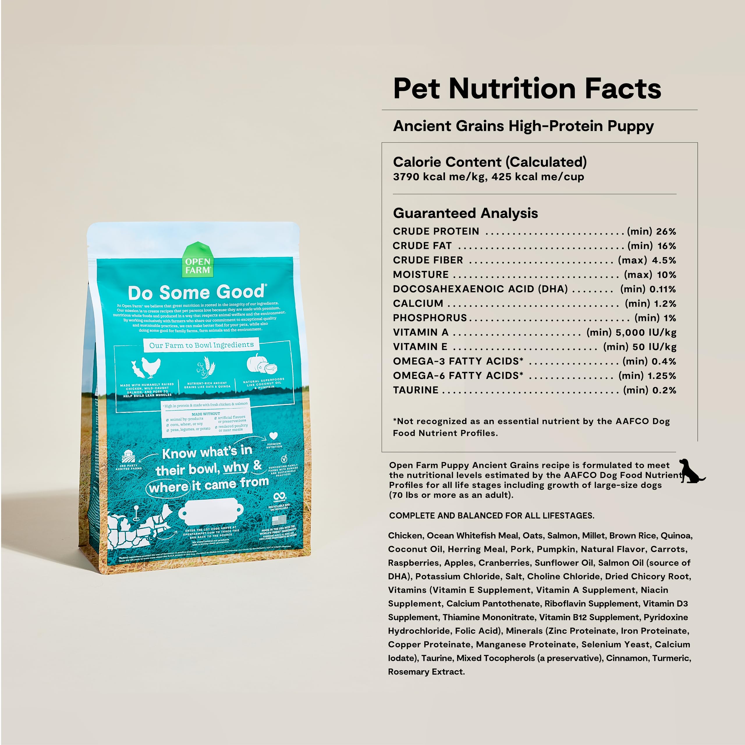 Open Farm sans additifs artificiels saveur naturelle et nutrition adaptée
