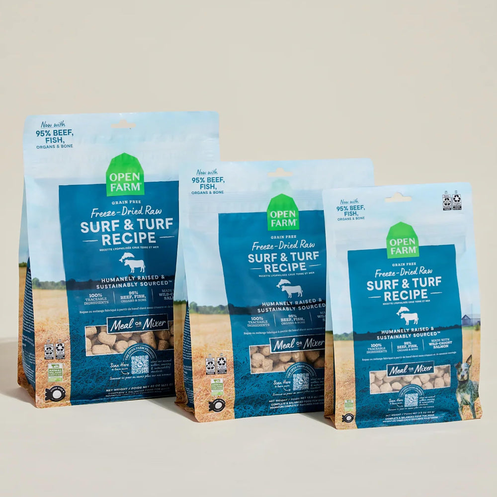 Open Farm Surf et Terre morceaux de petite taille adaptés à toutes les tailles.