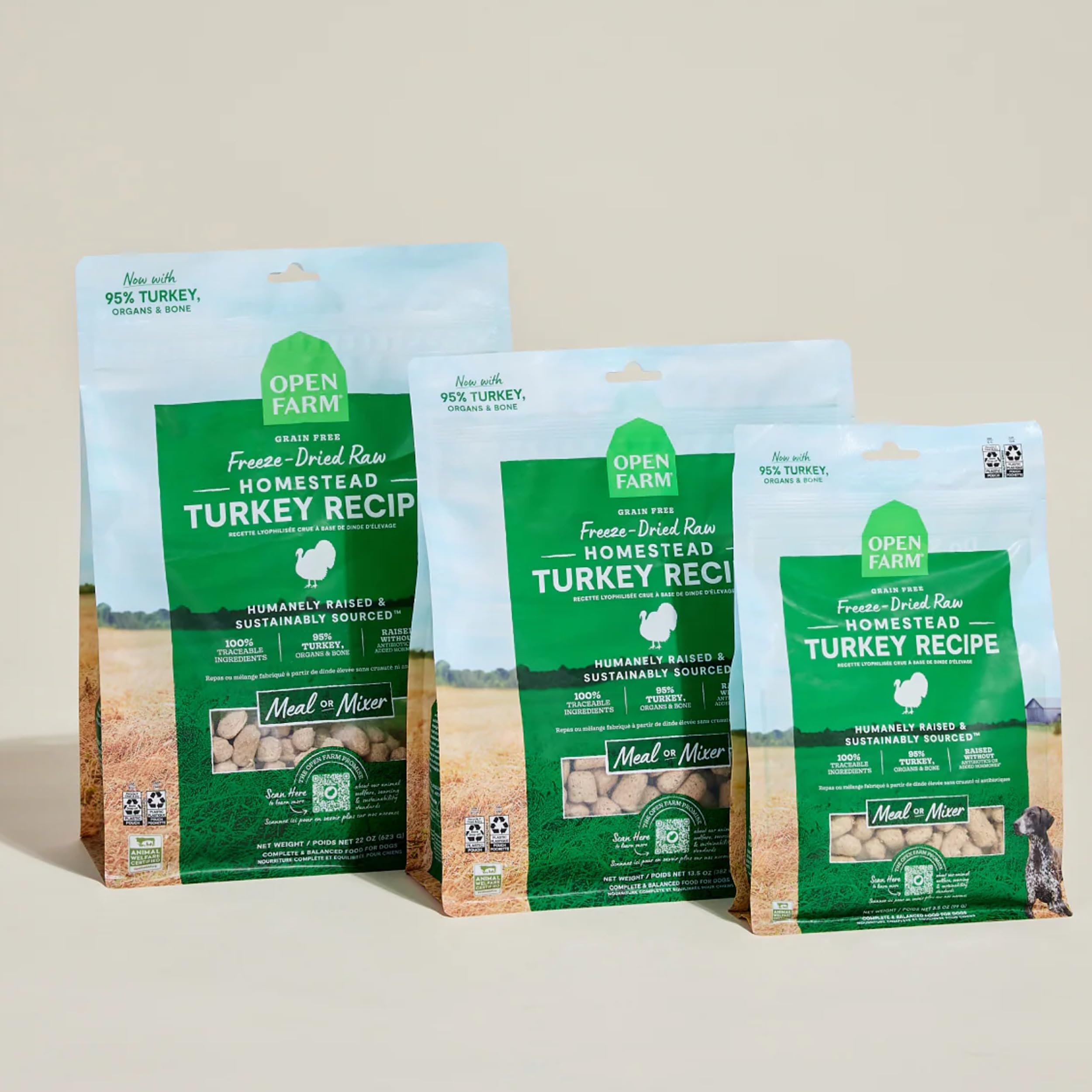 Open Farm Repas complet lyophilisé, pratique pour les sorties.