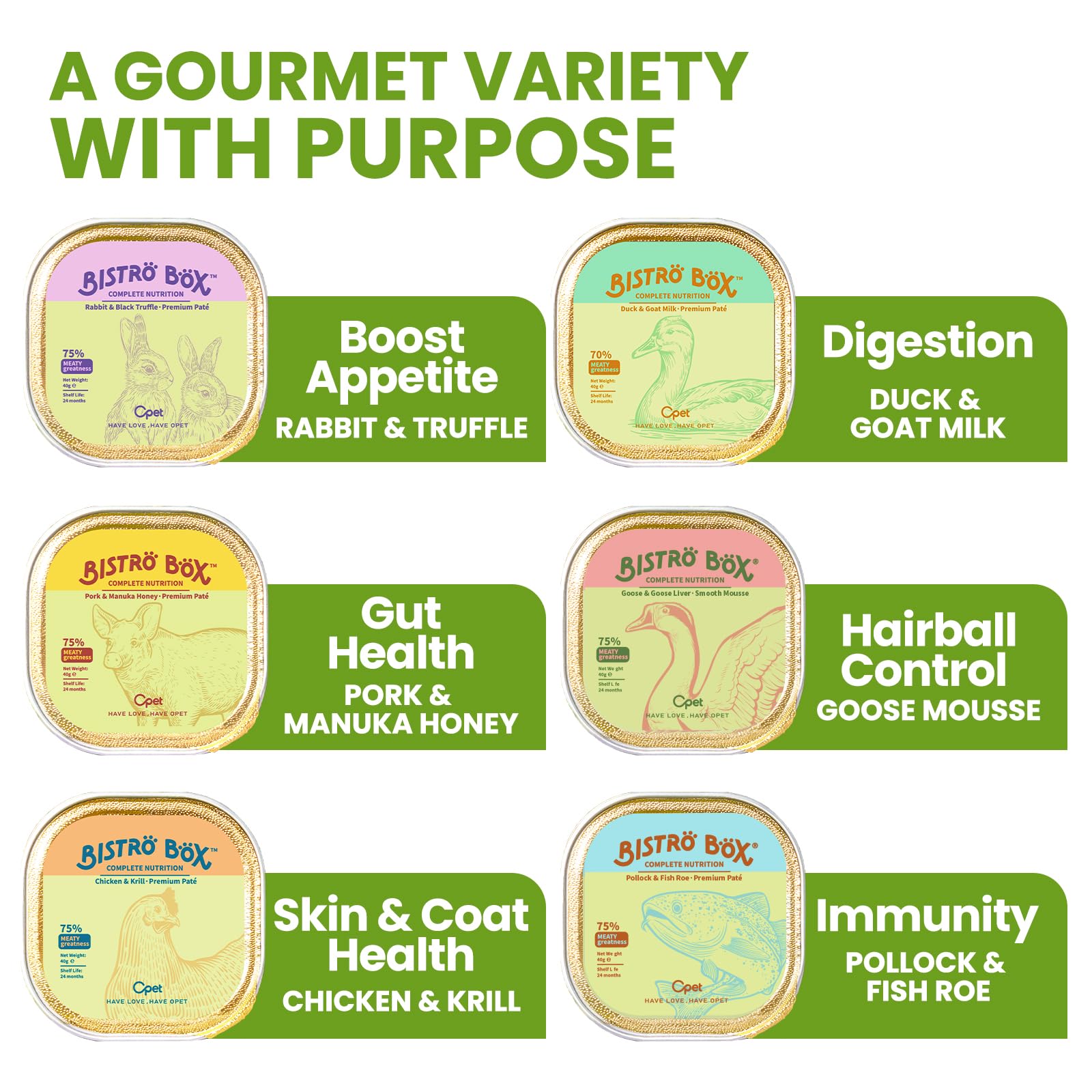 OPET Pâté chat — lait de chèvre, douceur crémeuse et soutien nutritionnel.