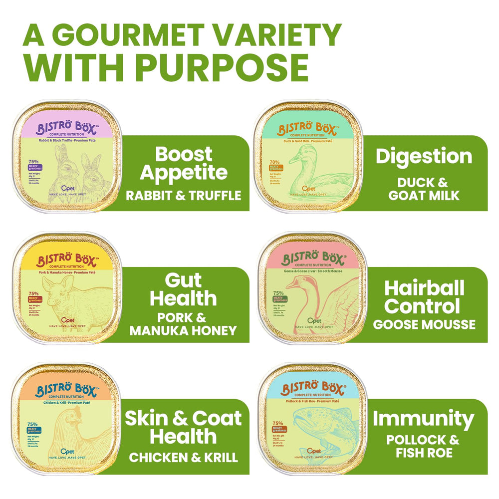 OPET Pâté chat — lait de chèvre, douceur crémeuse et soutien nutritionnel.
