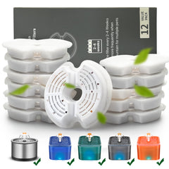 Filtre Opeth pour fontaine chat, pack 12 coton et charbon pour eau plus fraîche.