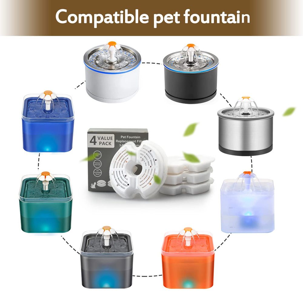 Opeth pack de 4 filtres pour fontaine chat, remplacement pratique
