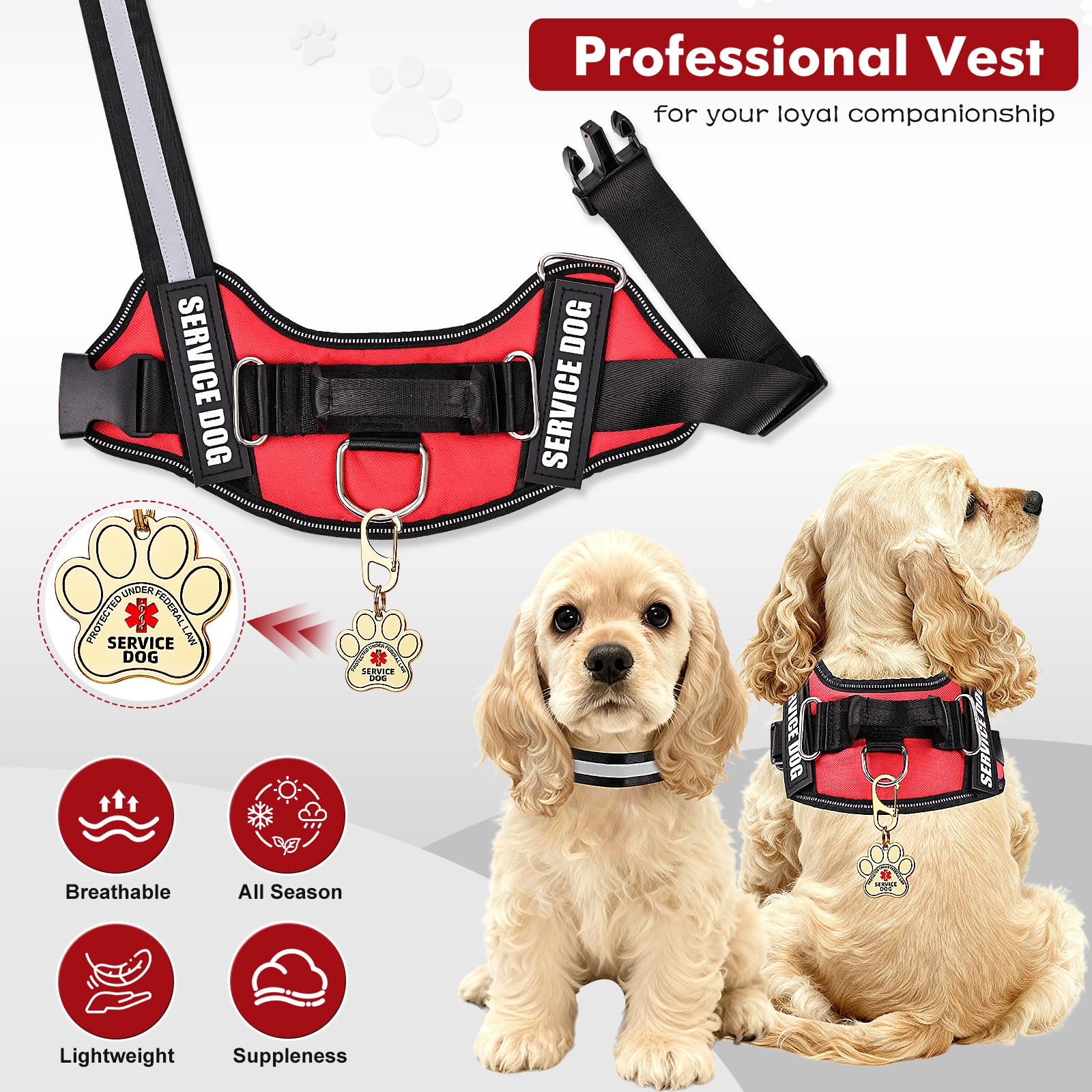 Opstin bande réfléchissante sur gilet service chien sécurité nocturne améliorée