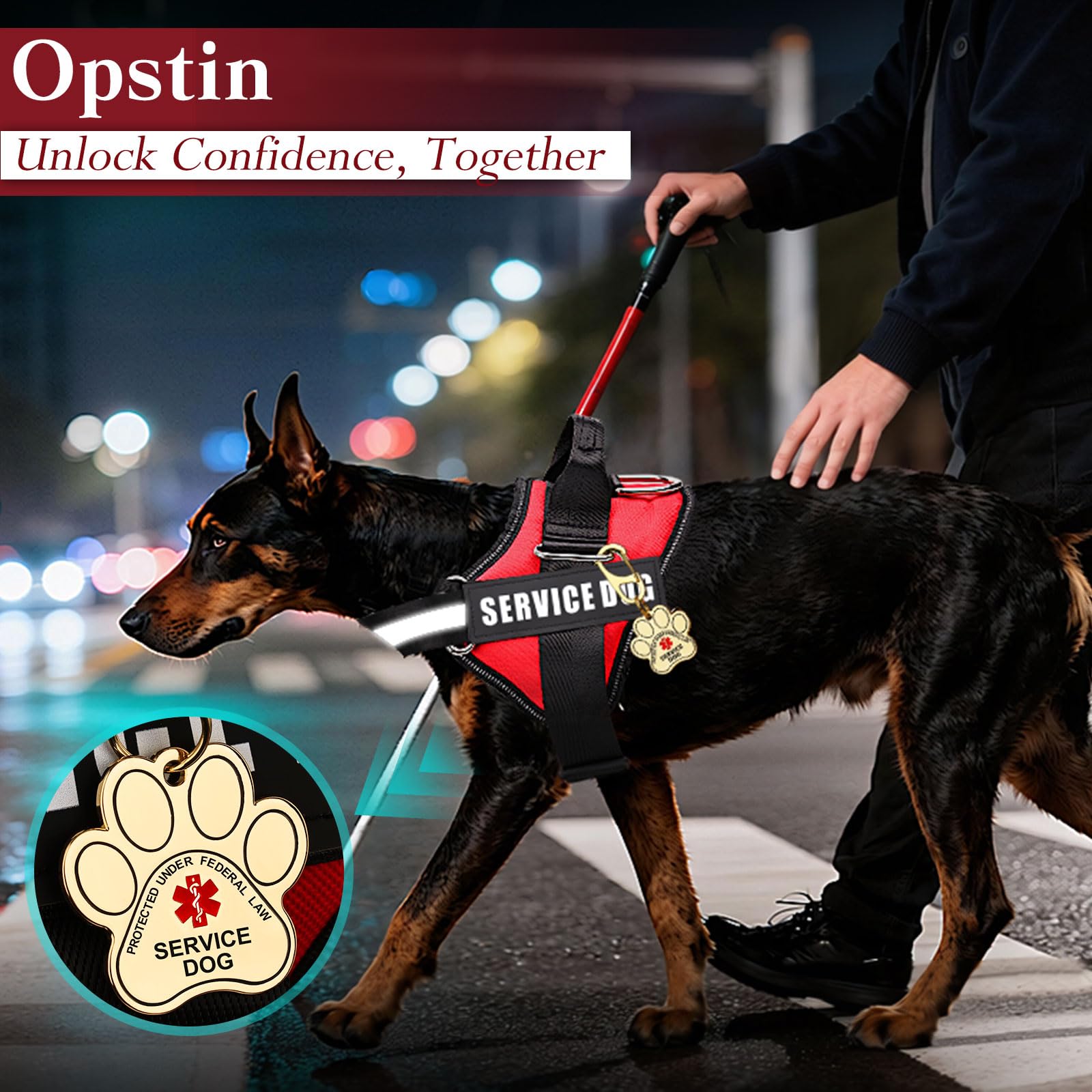 Opstin gilet chien service xxlarge, adapté aux grands chiens.