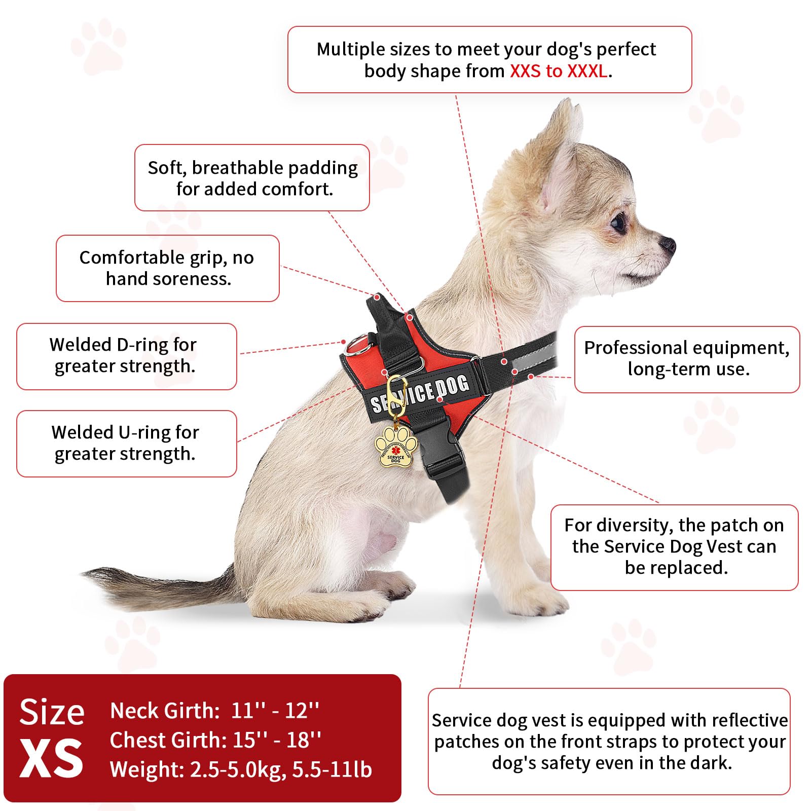Opstin patches service chien éléments d'identification visibles