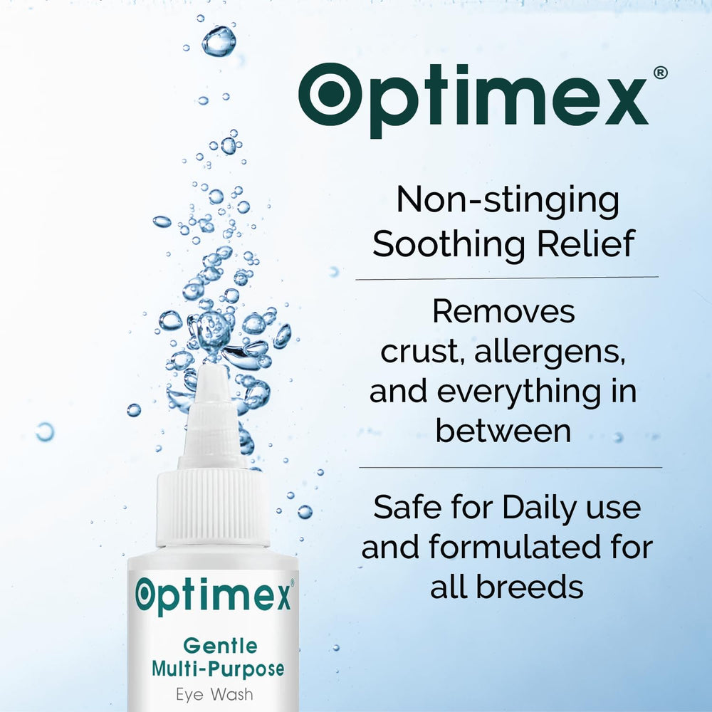 Optimex lave-yeux doux: nettoyage du mucus autour des yeux.