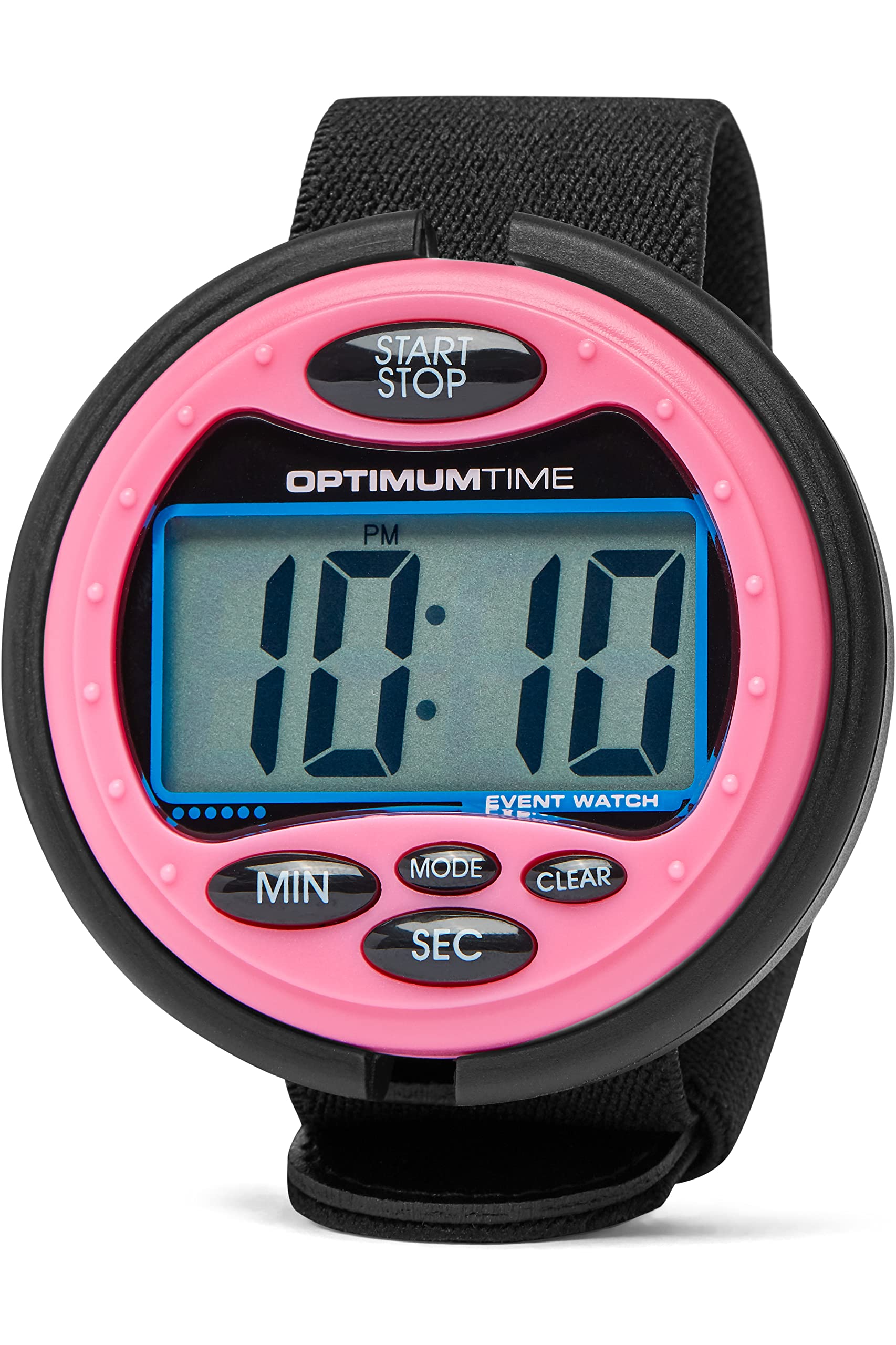Optimum Time OE399 montre chronomètre d’événement rose, affichage clair pour les compétitions.