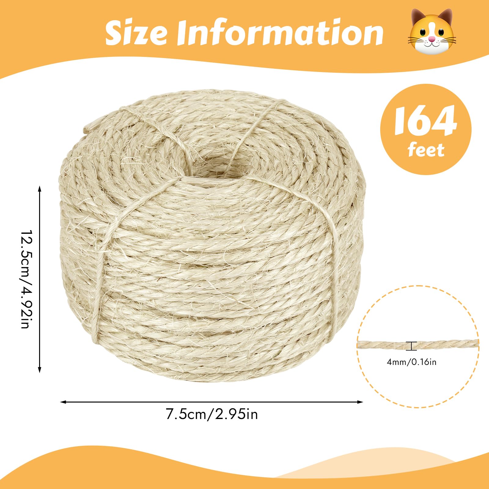 Opvixi sisal fil pour jouets bricolage chat, nettoyage facile.