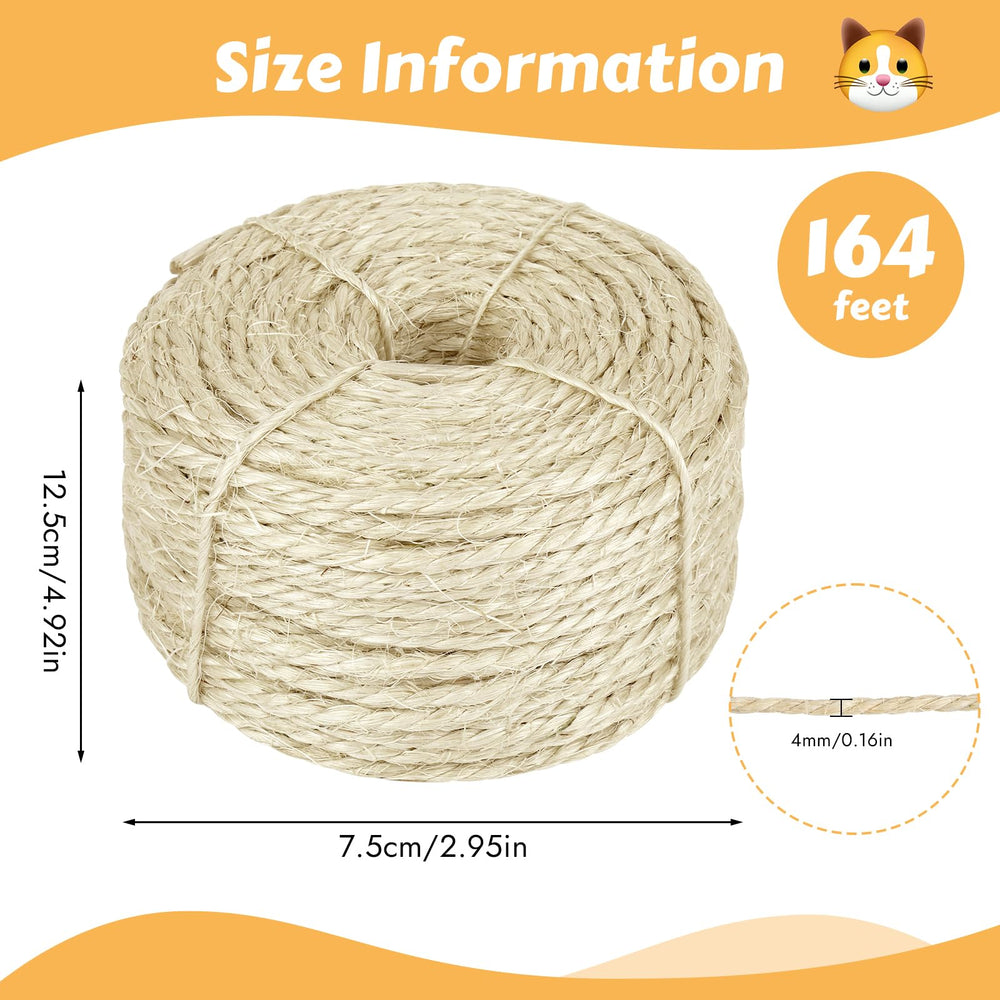 Opvixi sisal fil pour jouets bricolage chat, nettoyage facile.