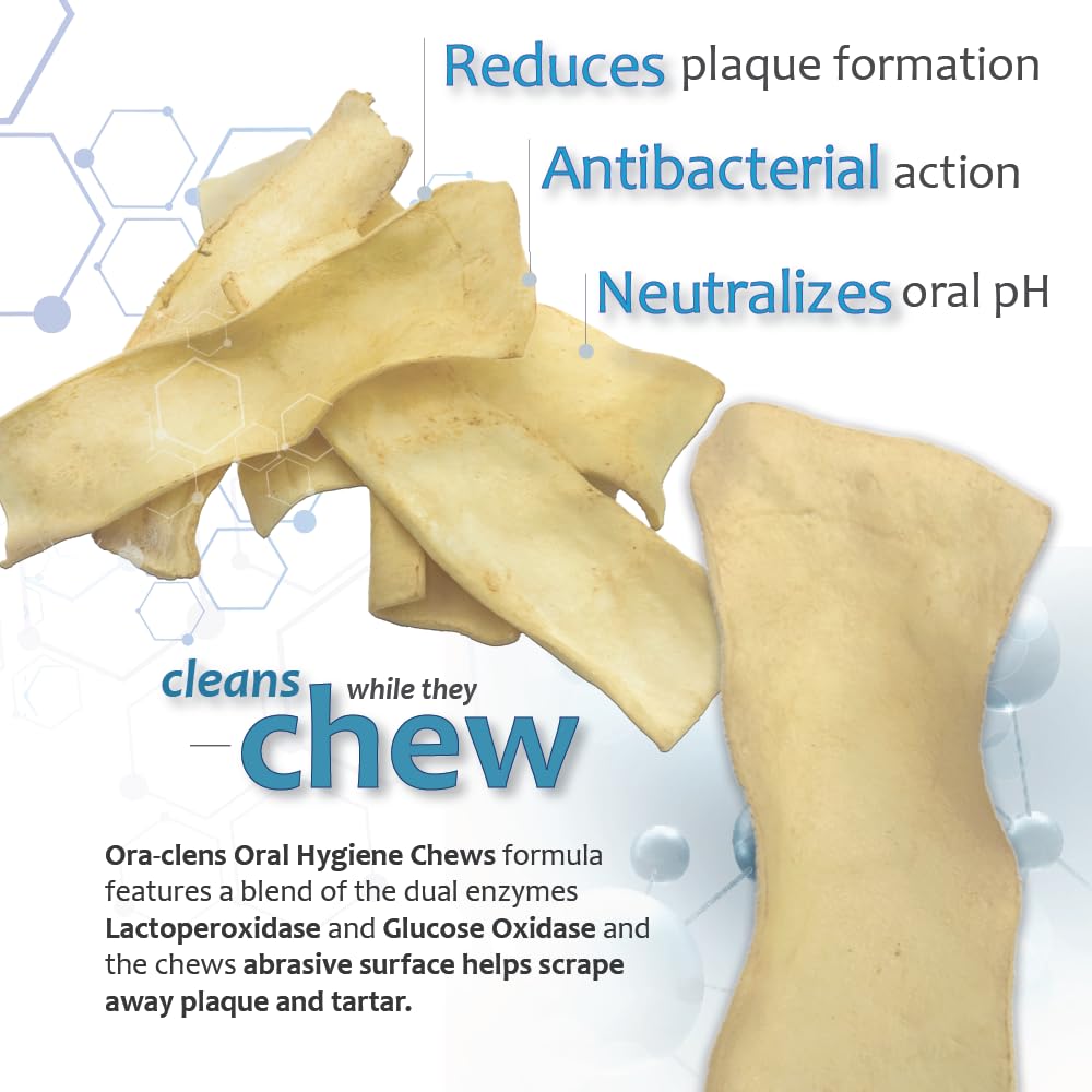 Ora-Clens Gomme Dentaire Gros Chien – texture abrasive qui nettoie les surfaces dentaires.