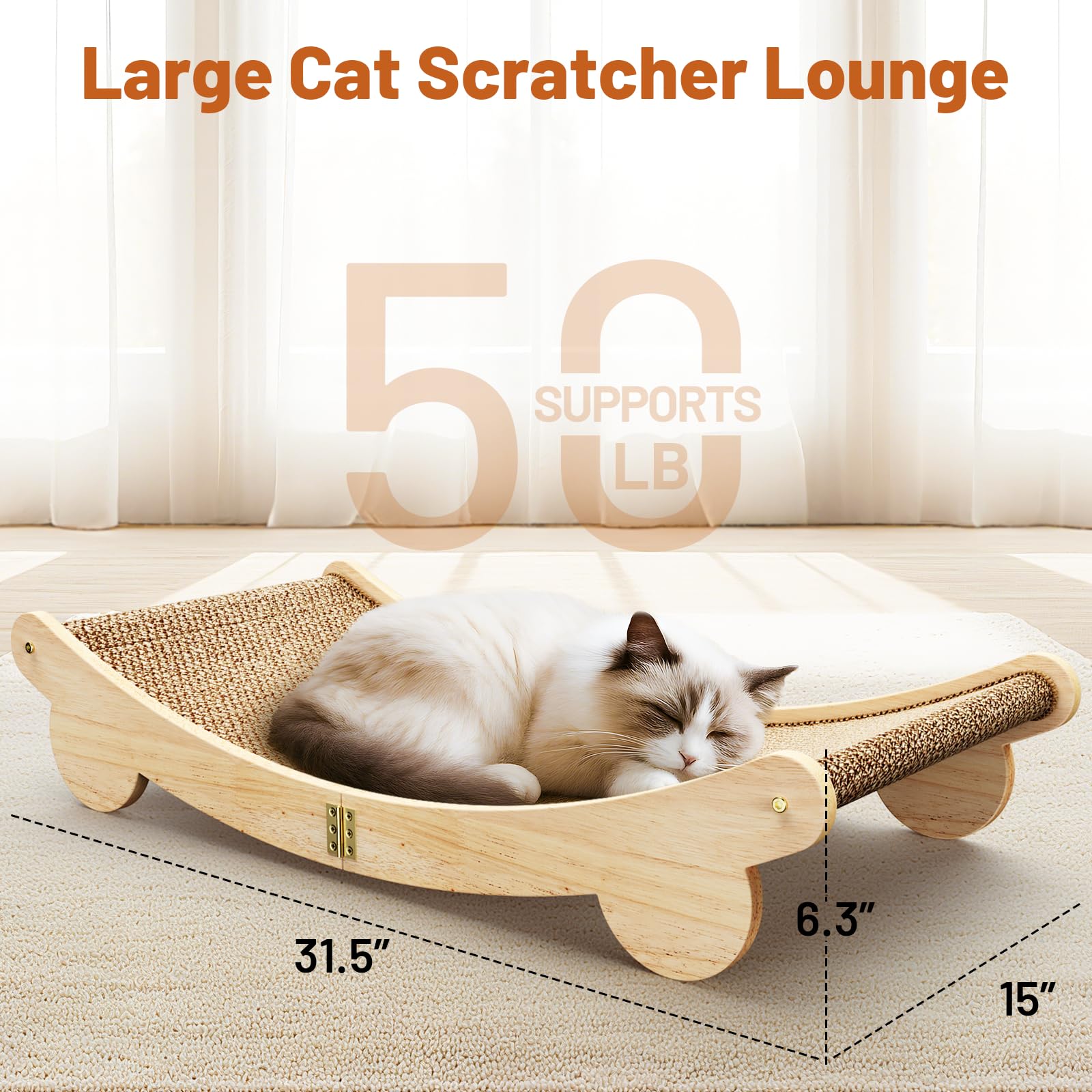 ORDORA grattoir-chat en sisal doux: surface résistante et agréable pour griffage.