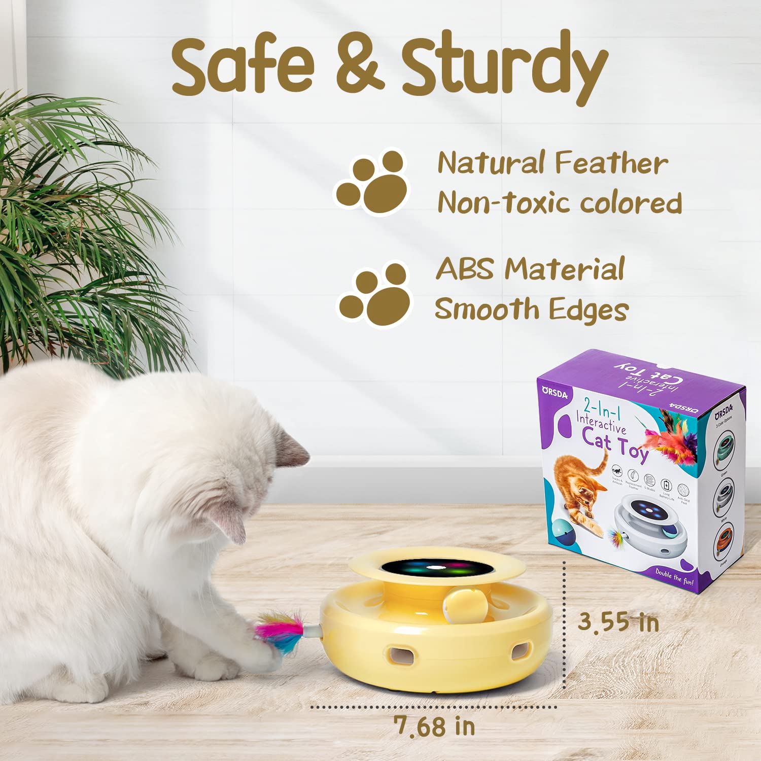 ORSDA plume violette et queue peluche: diversité damusements pour chat.