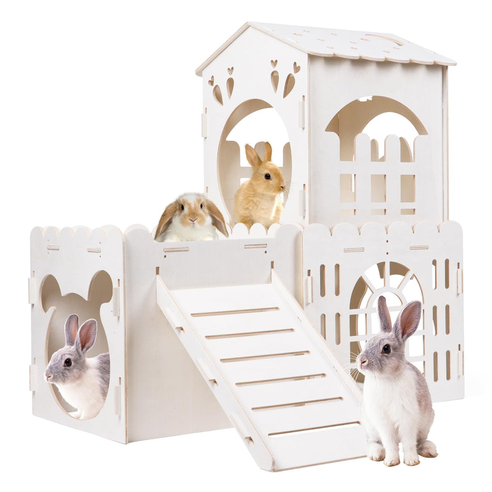 La maison Orekemo pour lapin en bois offre un espace sûr de jeu et repos.