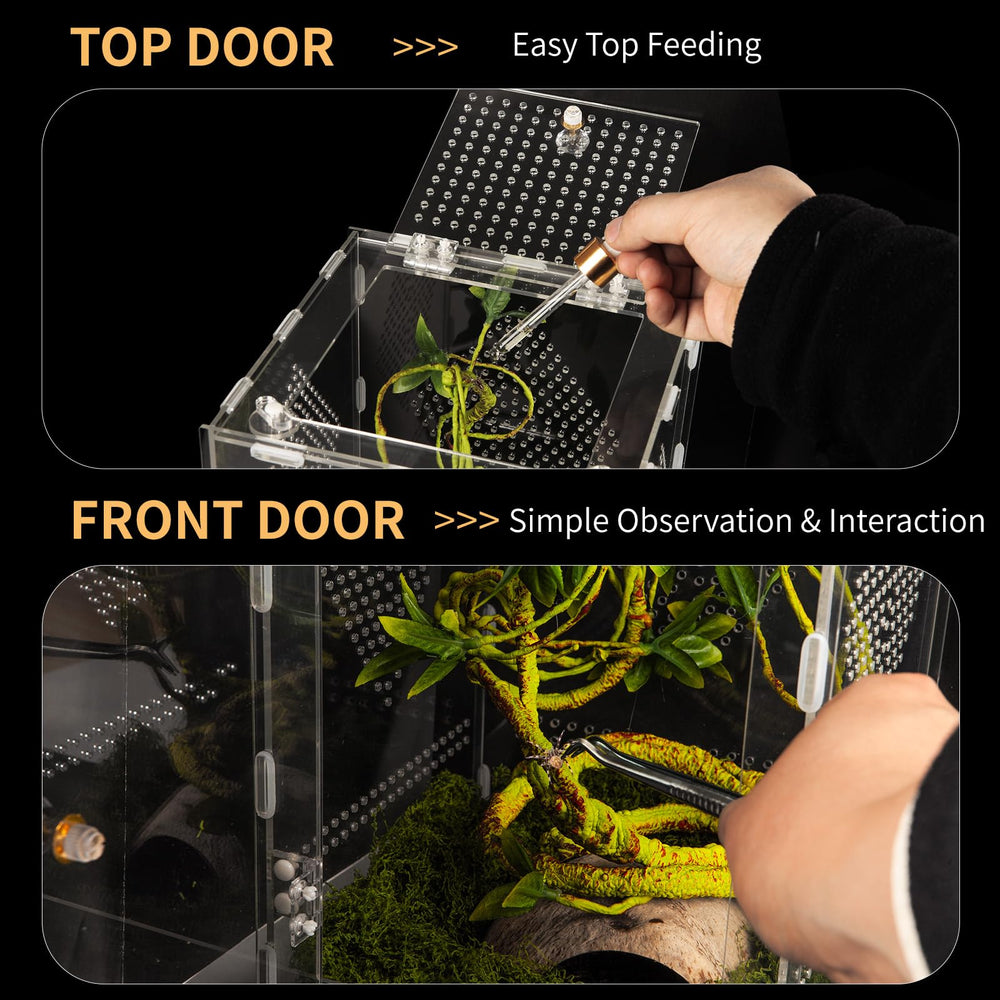 Orekemo terrarium reptile ouverture frontale et haute facilitant l'entretien.