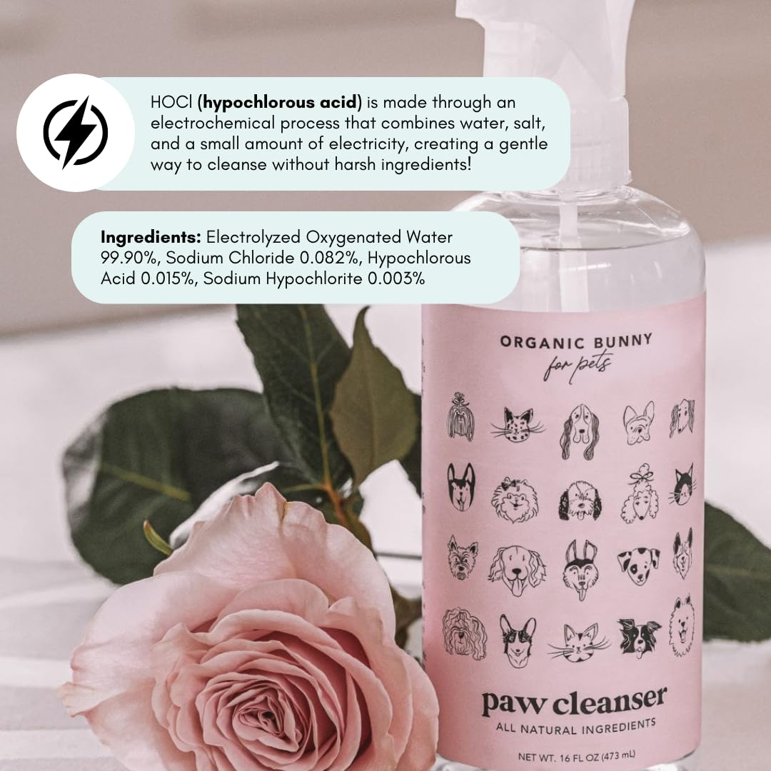 Organic Bunny Formule HOCl Naturelle - solution sûre: formule naturelle pour soins simples des animaux.