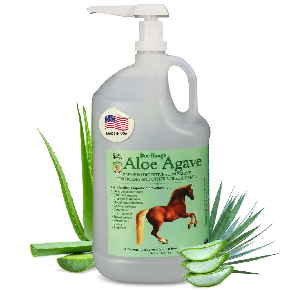 Original Udder Balm Doc Hoag’s, bouteille Aloe Vera+Agave pour soutien digestif naturel pour chevaux.