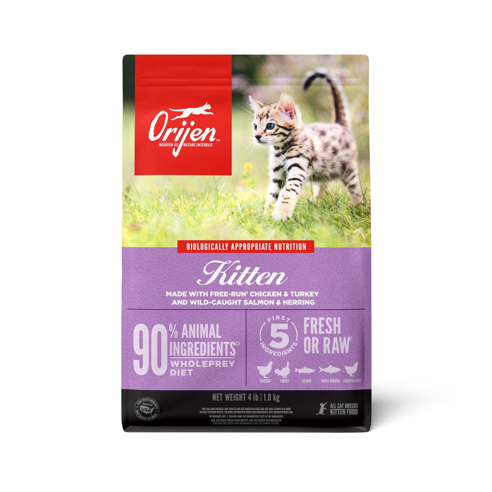 ORIJEN chaton sans céréales sac 4-lb, vue d’ensemble du paquet premium