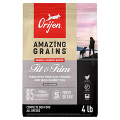ORIJEN Amazing Grains sac 1,8 kg, croquettes appétentes pour chiens actifs.