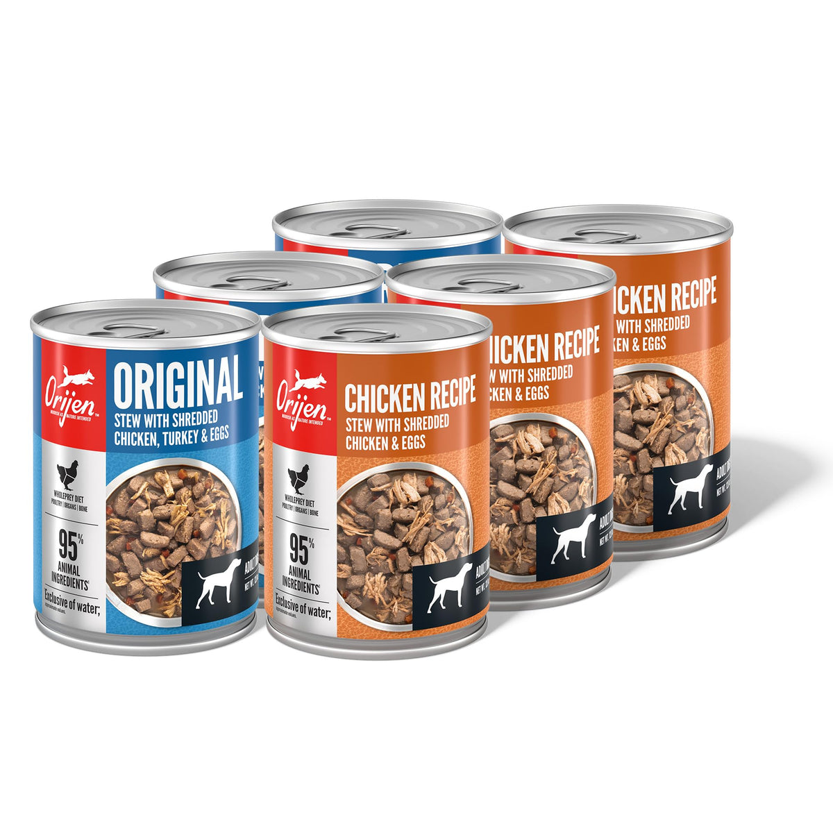 ORIJEN Original poulet : conserve appétissante pour chien, riche en protéines.