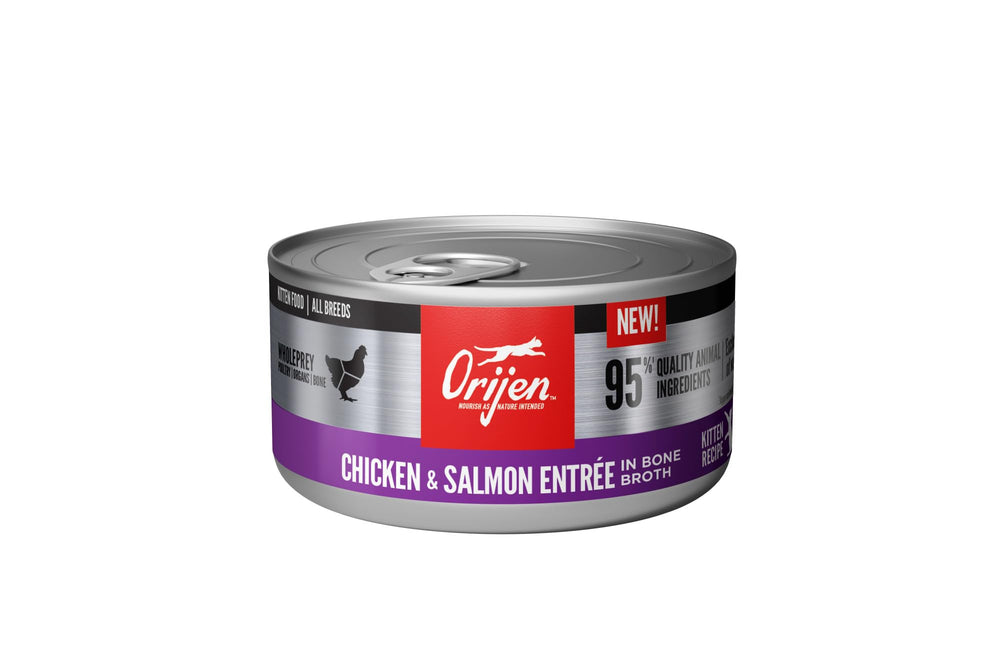 ORIJEN Chaton — premiers ingrédients poulet foie sardine, nutrition naturelle et goût appétent.