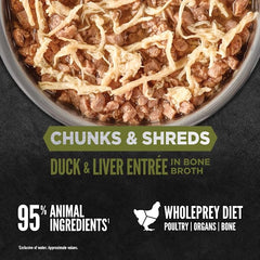 ORIJEN Chunks & Shreds morceaux et effilochés canard — protéines animales riches