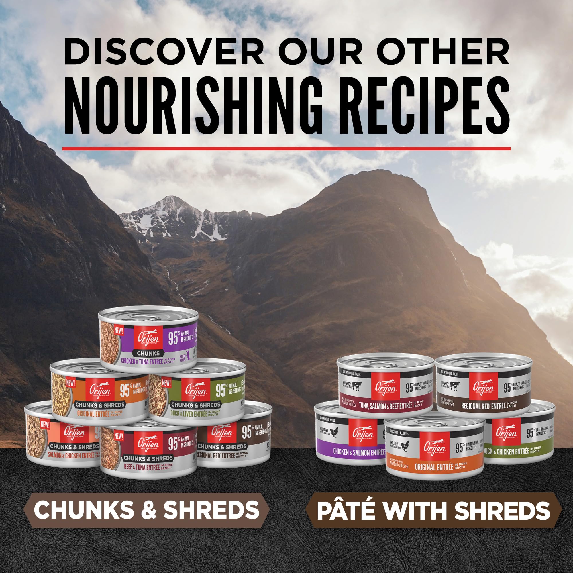 ORIJEN pâté chat foie et os, sources naturelles de nutriments