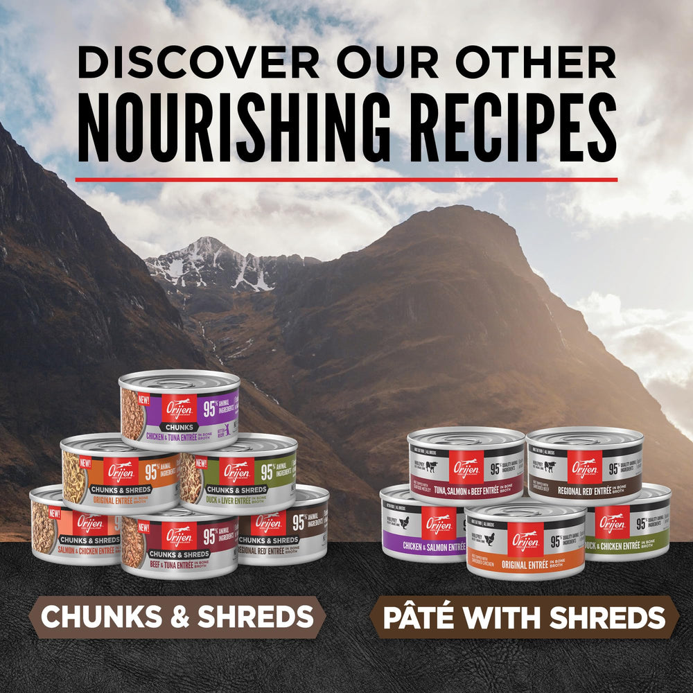 ORIJEN pâté chat foie et os, sources naturelles de nutriments