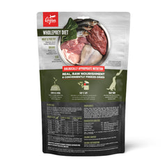 ORIJEN Epic Bites premiers plans des ingrédients crus variés, nutrition riche et naturelle.