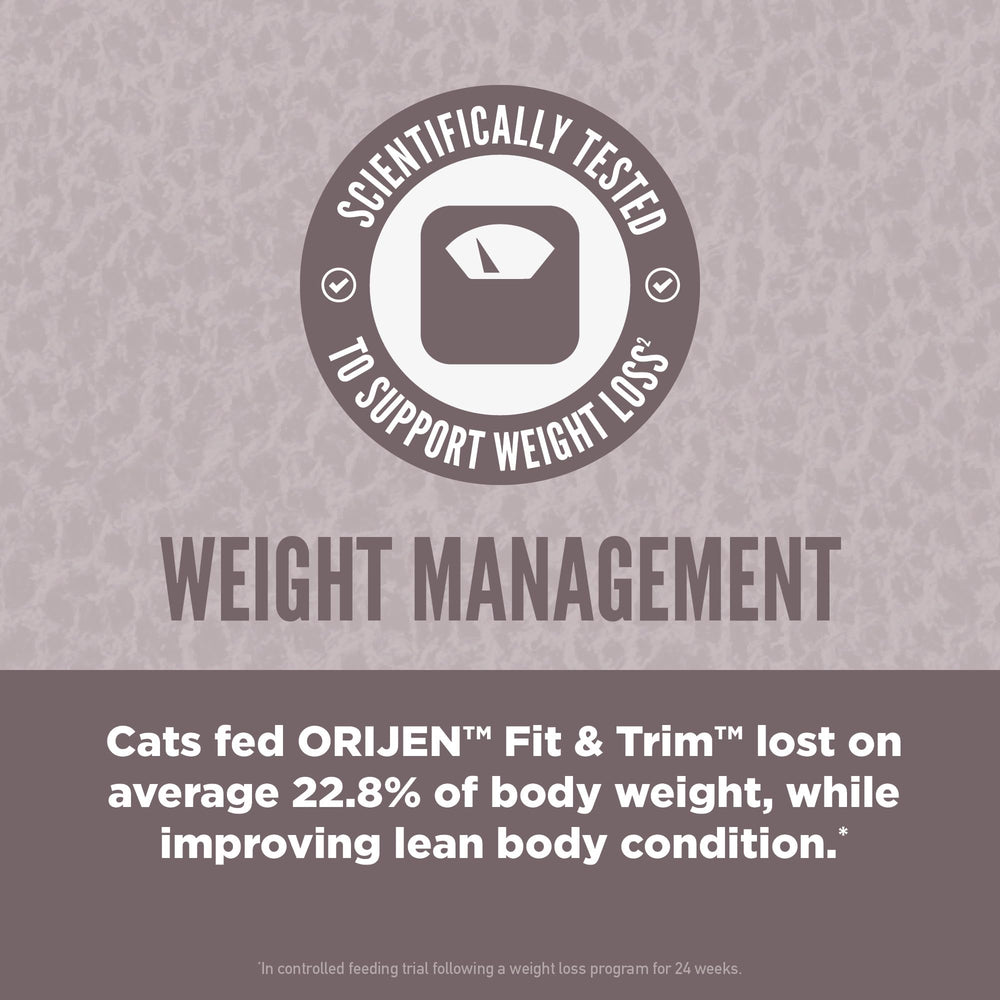 ORIJEN Fit & Trim, foie lyophilisé, saveur naturelle et appétence accrue.