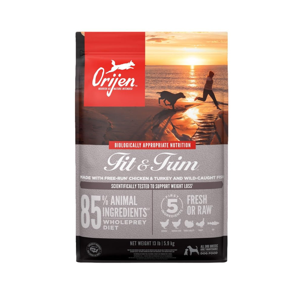 ORIJEN Fit & Trim: sac de croquettes pour chien, pratique pour les repas quotidiens.