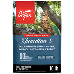 ORIJEN Guardian 8 croquettes sans grains pour chat, nutrition riche et savoureuse.