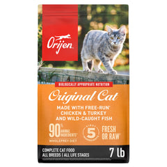 ORIJEN Original, sac de 7 lb pour chats, présentation attrayante et riche en protéines.