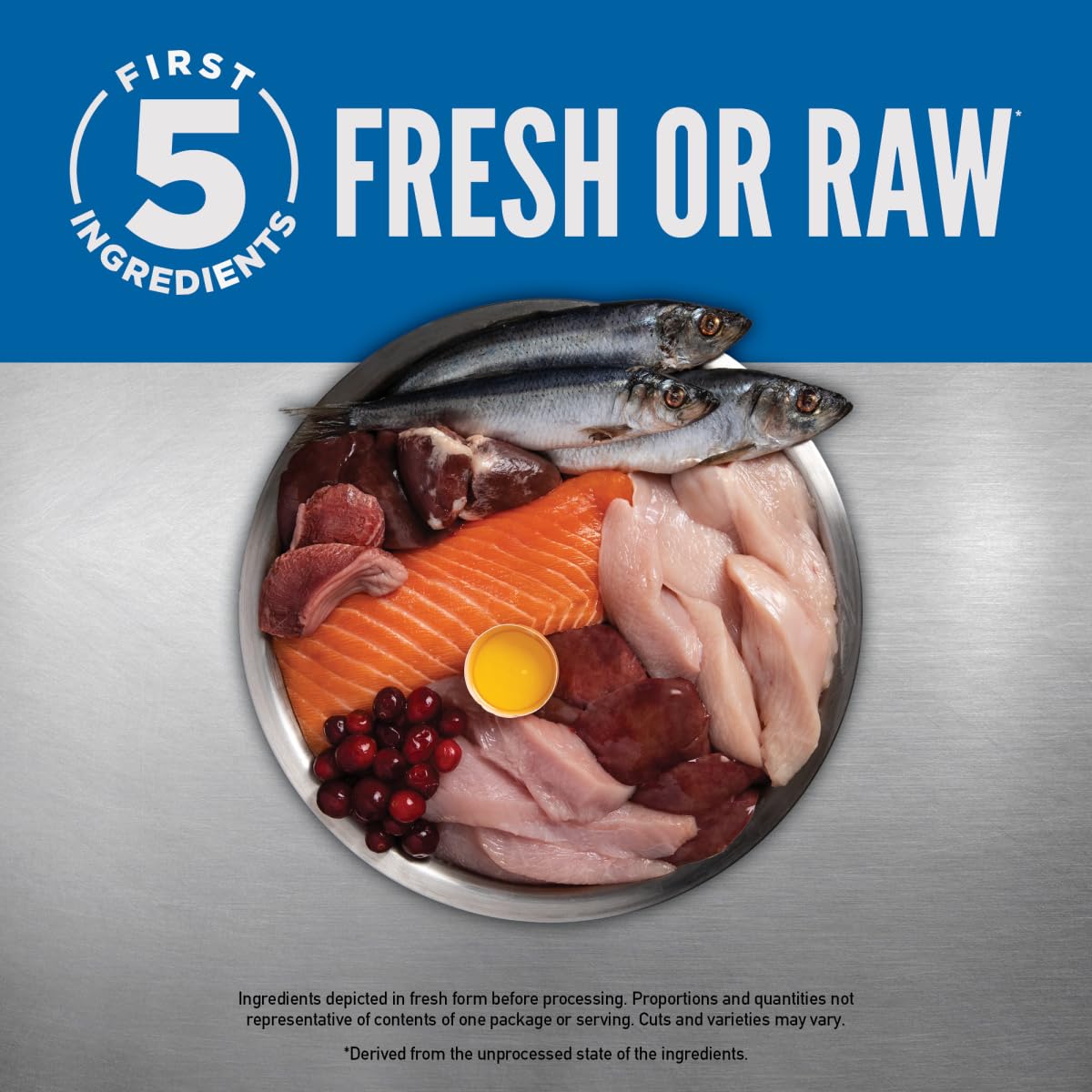 ORIJEN Original ingrédients frais saumon et hareng, goût naturel et appétissant.