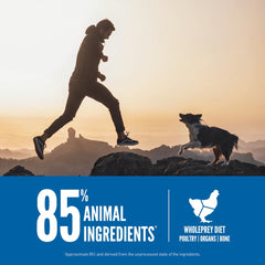 ORIJEN Original ingrédients complets incluant organes et os pour l'équilibre nutritionnel.