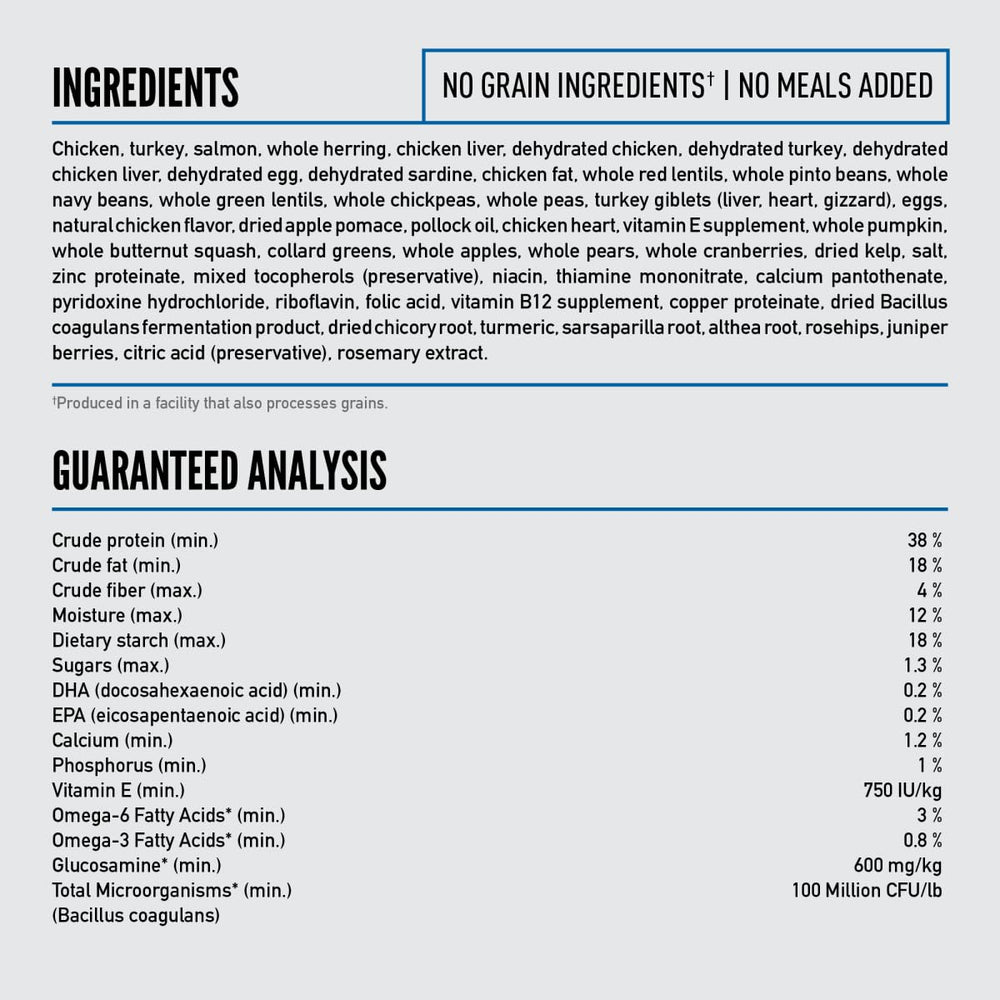 ORIJEN Original peau et pelage sains grâce aux nutriments essentiels.