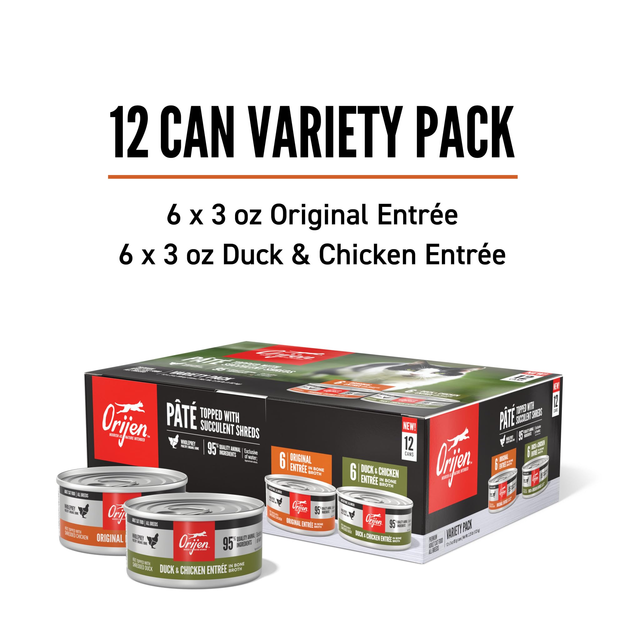 ORIJEN Pâté Ensemble de 12 boîtes, solution pratique pour planifier les repas.