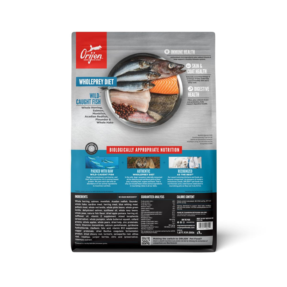 ORIJEN Six Fish croquettes sans cereales: texture appétissante.