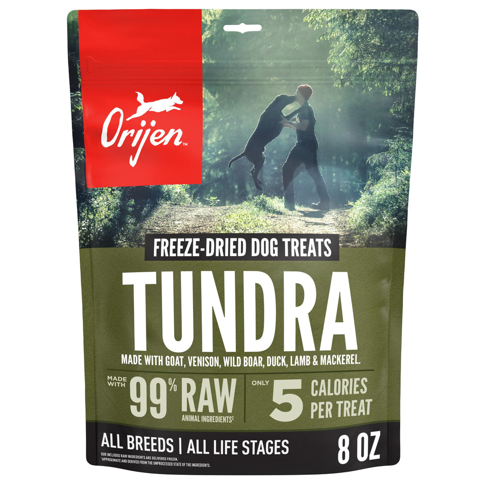 orijen tundra emballage 8 onces collation pratique pour les aventures des chiens