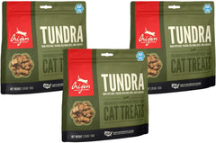 Friandise ORIJEN TUNDRA lyophilisée pour chat, récompense riche en protéines.
