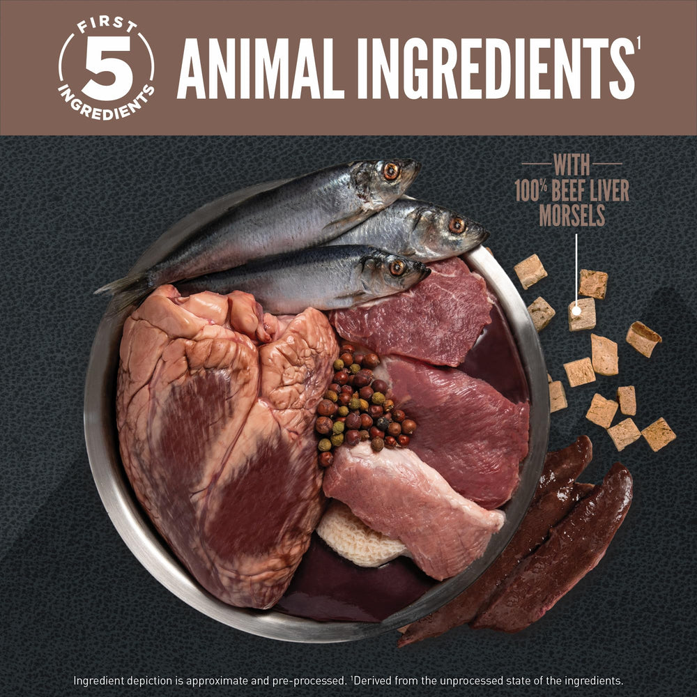 ORIJEN Wild Reserve ingrédients WholePrey complets pour un repas équilibré.
