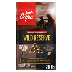 ORIJEN Wild Reserve – sac 20 lb pour chiens actifs, alimentation complète.