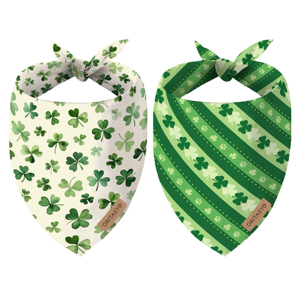 Bandana ORITASY Saint-Patrick double-face pour chien, look festif et durable.