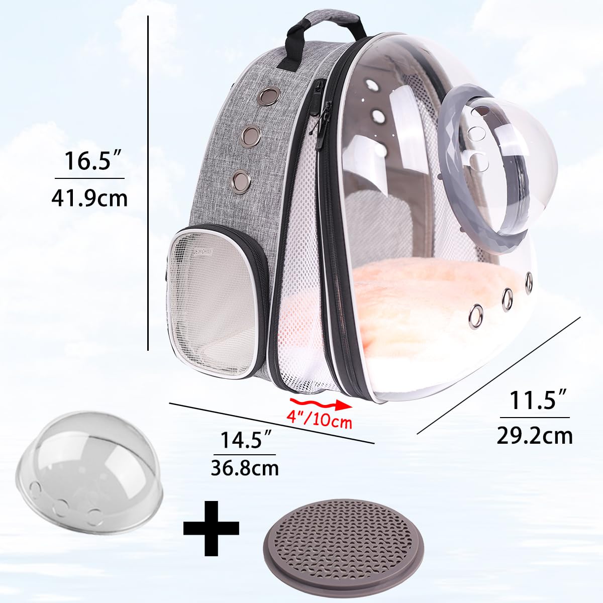 ORIZZP sac porte-chat confort intégré pour portage ergonomique.