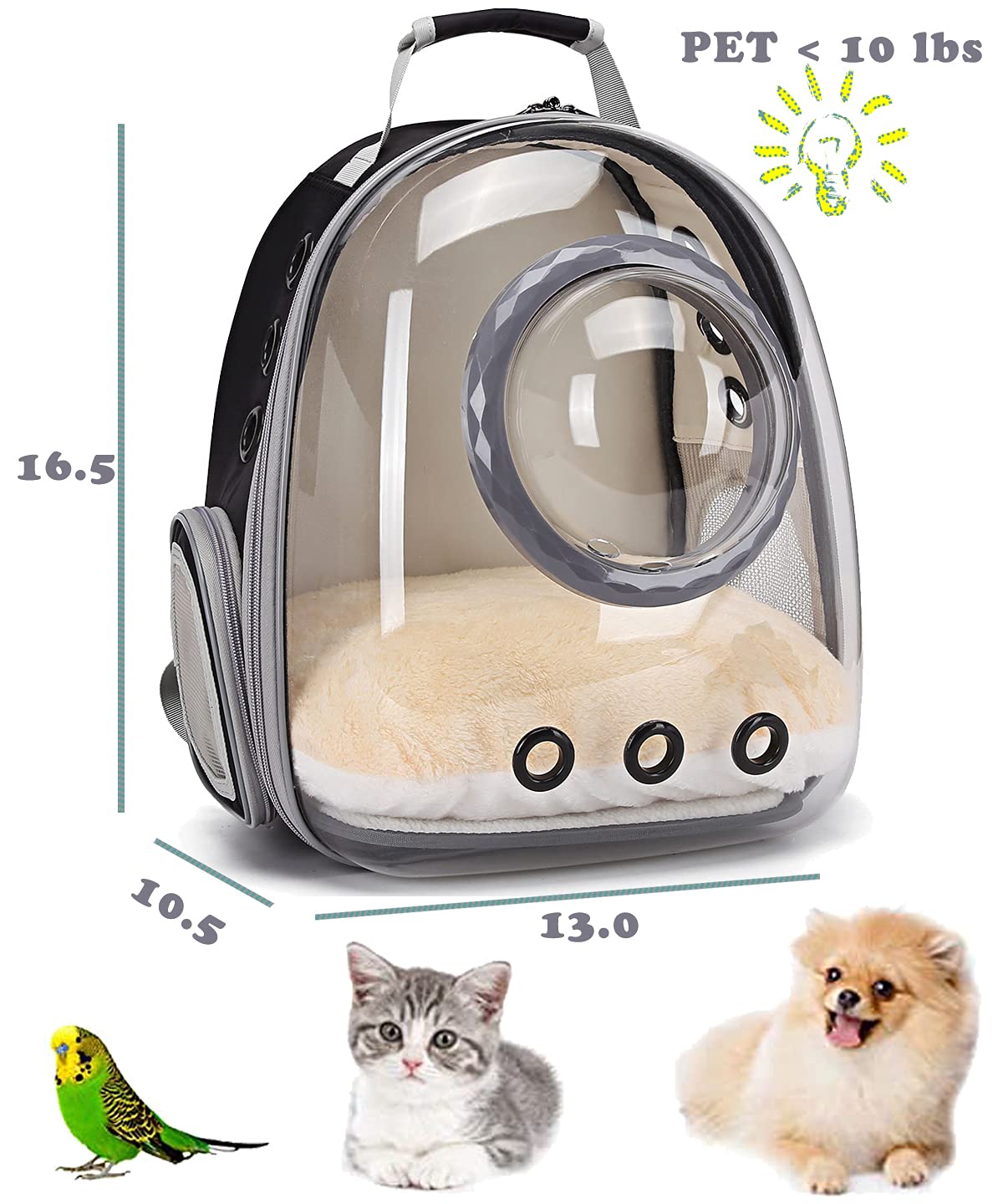 ORIZZP sac porte-animal avion: conforme cabine avion pour petit chien et lapin.