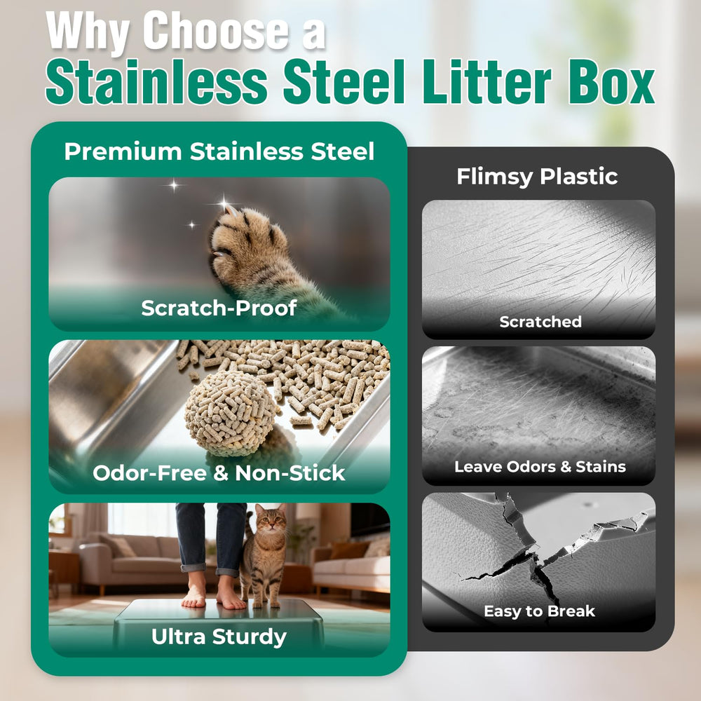 Litière inox durable OROLEY, résistance à la corrosion et longévité.