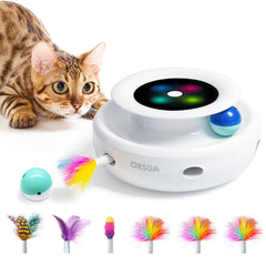 ORSDA balle interactive en rotation pour chat, stimule l'instinct de chasse et l'activité.