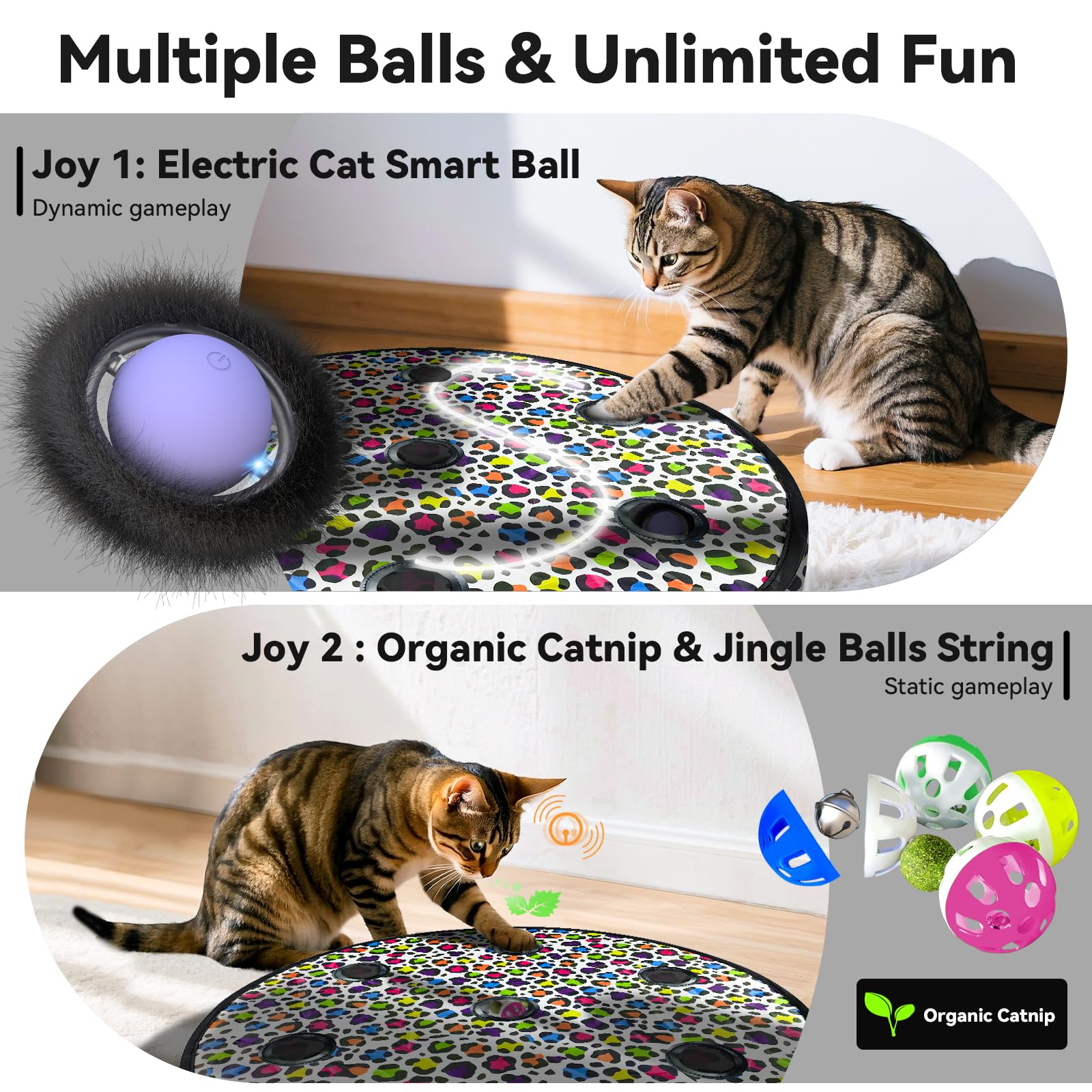 ORSDA balle trois modes, rapide et lent, adaptée à chaque chat