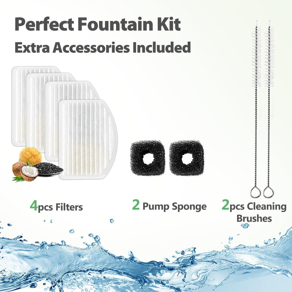 6 filtres de remplacement inclus pour une eau propre.
