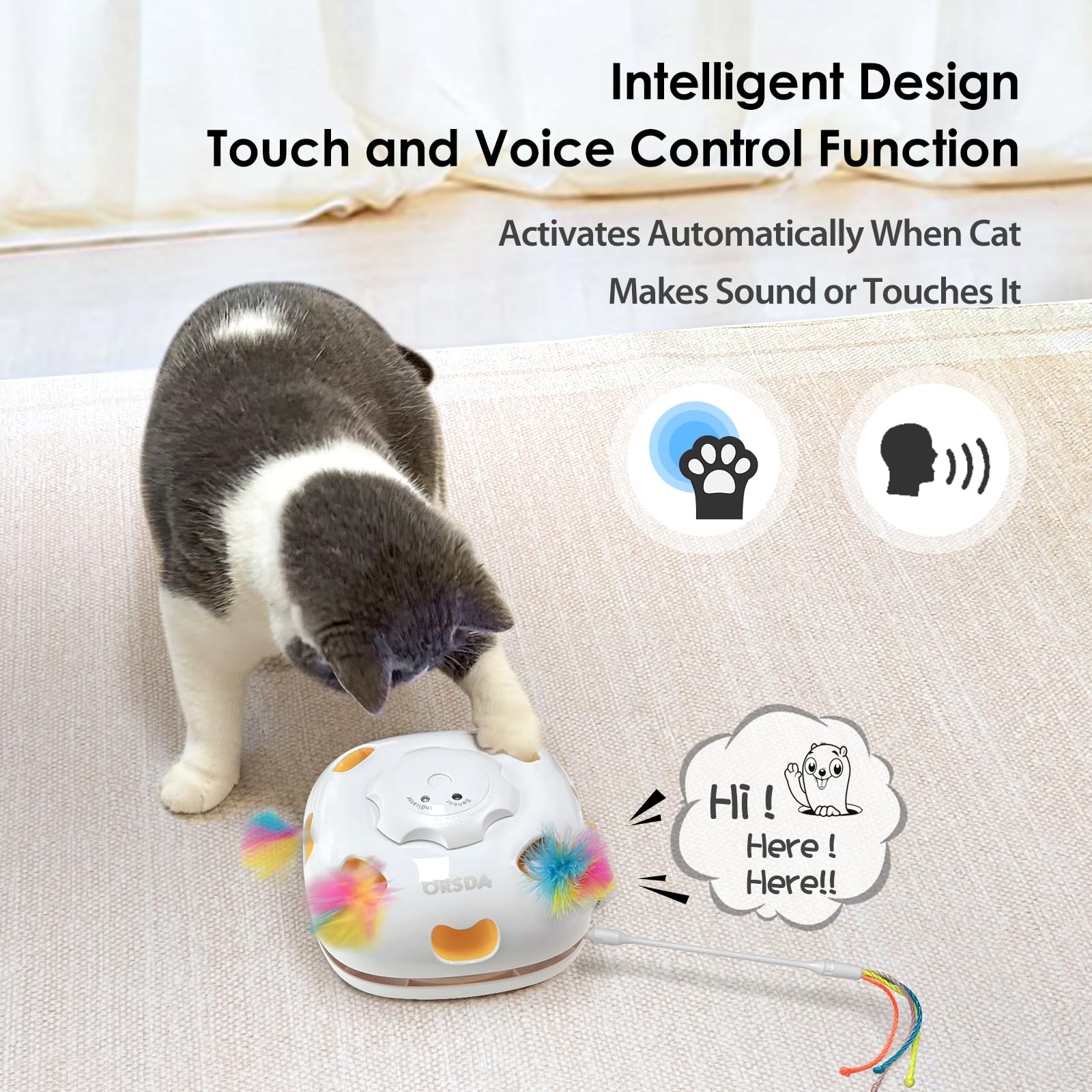 ORSDA jouet-chat-idéal-pour-chat-ennuye offre stimulation intérieure.